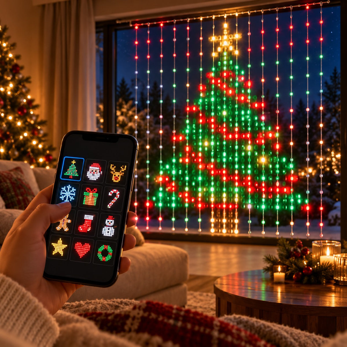 Choosing a Christmas design in the app